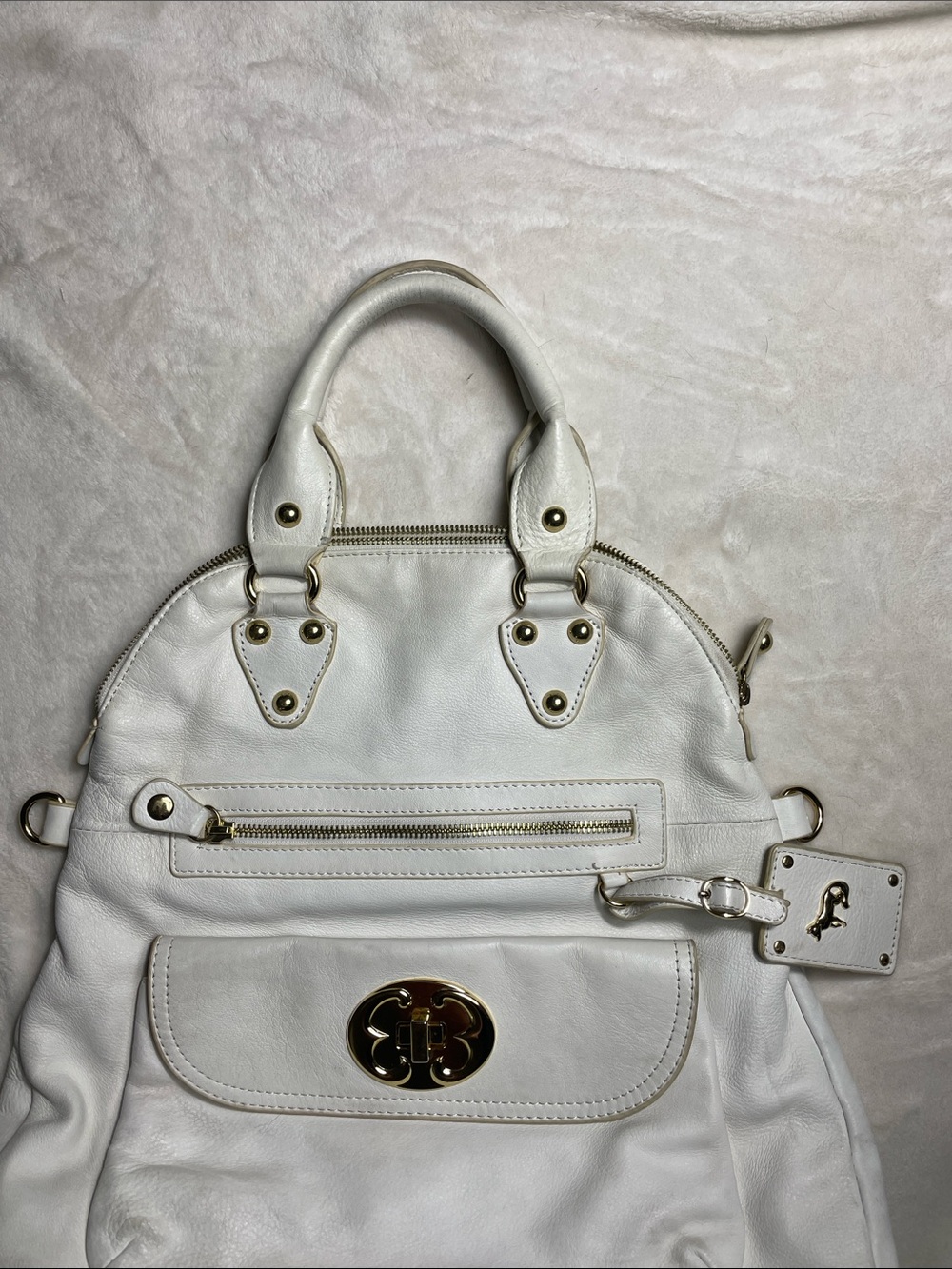 Emma Fox White purse with gold hardware - Picture 2 of 7